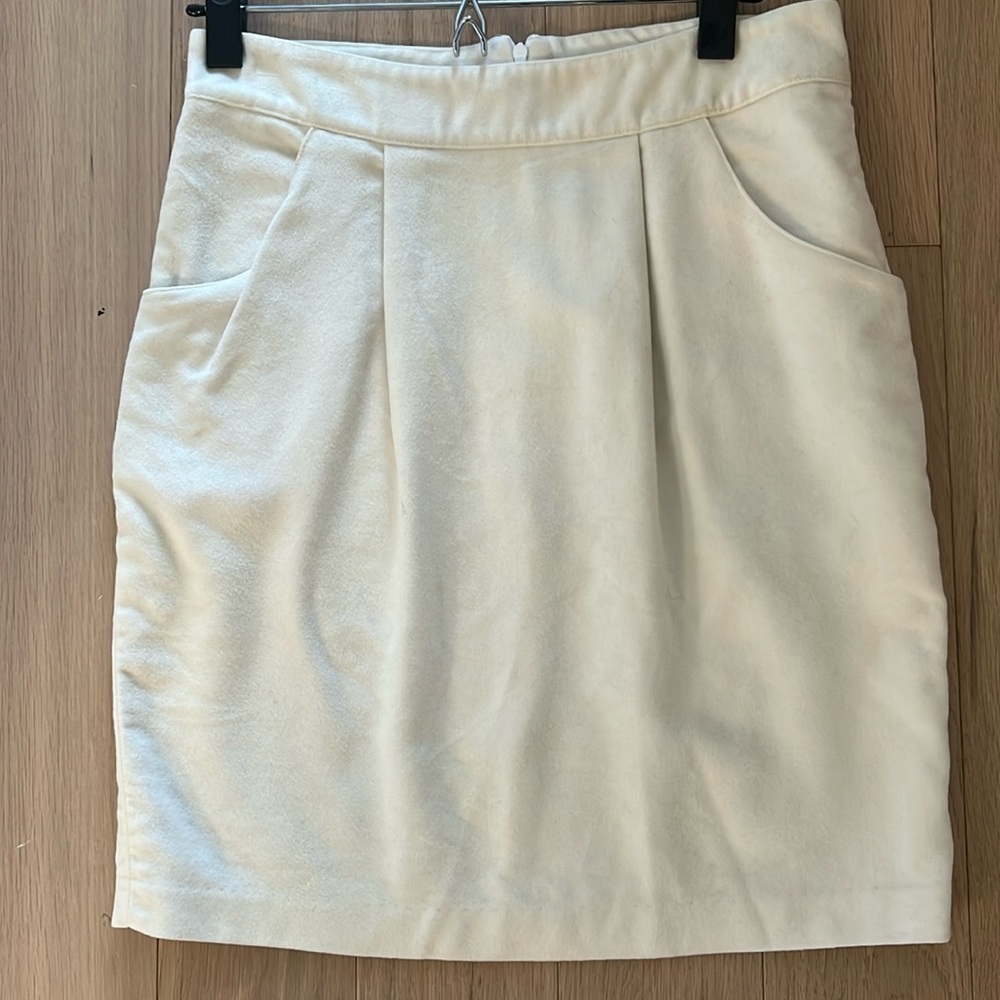 Adam by Adam Lippes White suede feeling skirt with pockets